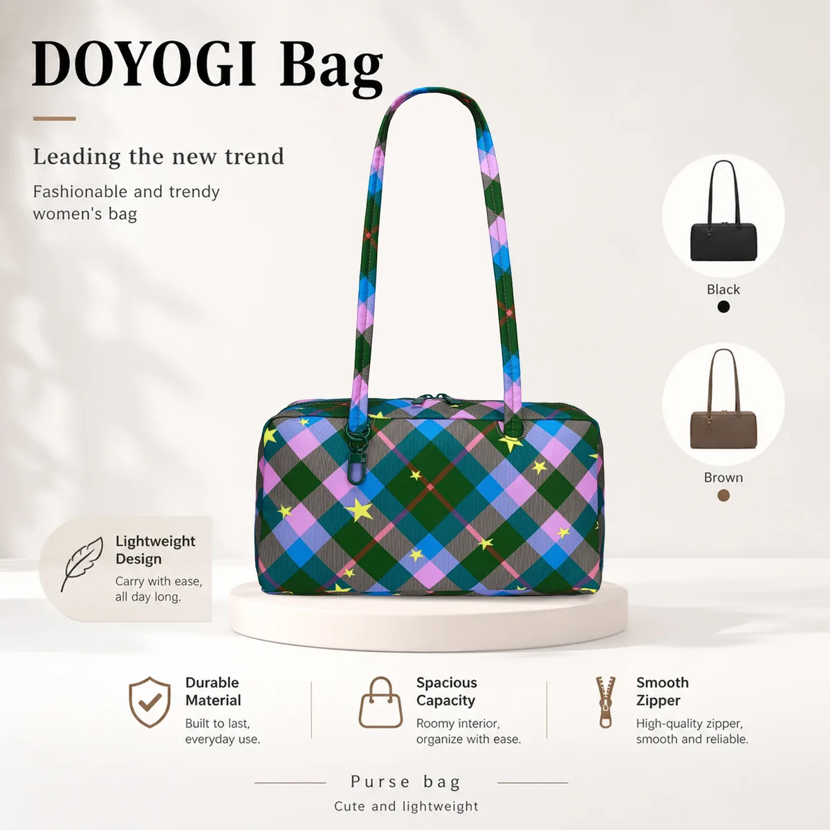 sac fourre-tout en nylon, sac à bandoulière pour femme avec clip porte-clés, sac à main léger à fermeture éclair, idéal pour le travail quotidien, les voyages, la gym, cadeau pour maman