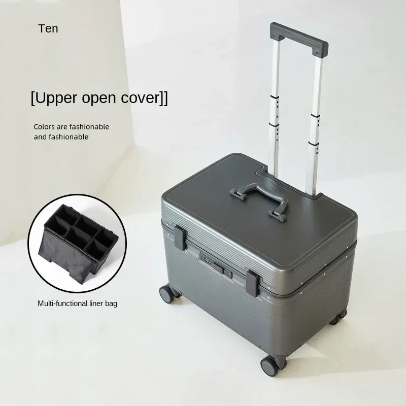 top flip photographie cadre en aluminium valise de voyage boîtier de chariot instrument de beauté bagages 20/ 24 pouces valise de cabine
