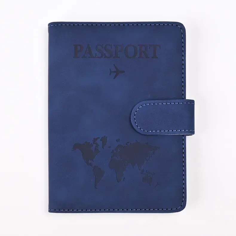 porte-passeport en cuir, portefeuille de voyage avec fente pour carte d'identité et carte de crédit, housse de passeport en cuir pu, protection de passeport bloquant rfid