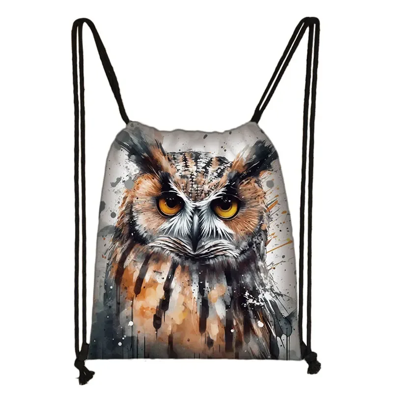 sac à dos imprimé animal théâtre l loup éléphant cheval, sacs à cordon de proximité pour femmes, sac de rangement mode pour adolescentes, sacs à livres kawaii pour filles, cadeau