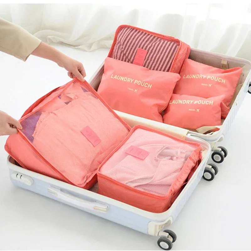 sac de rangement de voyage, ensemble de six pièces de bagages, sac de tri de vêtements, vêtements de voyage d'affaires, chaussures, sac de rangement d'emballage de sous-vêtements