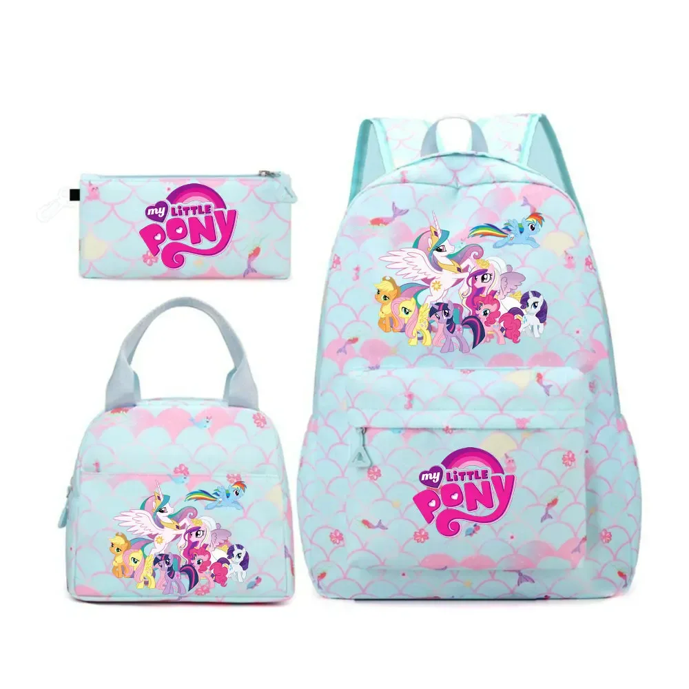 sac à dos my little pony, 3 pièces/ensembles, sac à dos de sport pour filles, sac à dos pour ordinateur portable, sac à dos de voyage pour adolescents, sac à livres pour étudiants et adolescents
