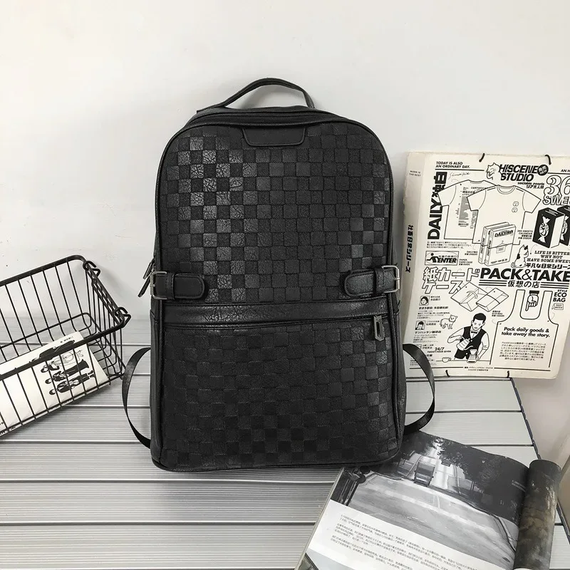 sac à dos de luxe à carreaux 3d pour hommes, sac de voyage de grande capacité pour ordinateur portable de 15 pouces, sacs à dos d'affaires à la mode unisexe