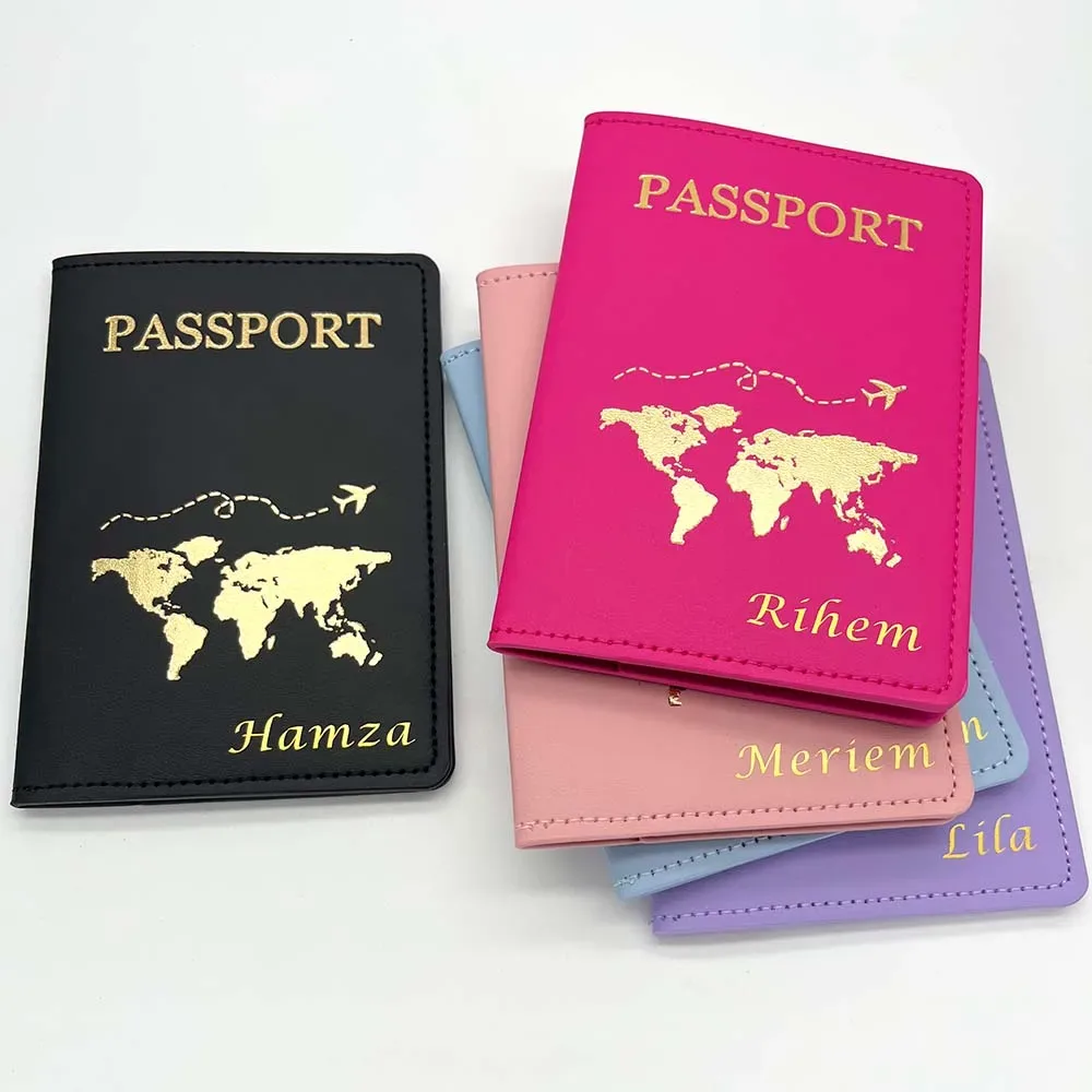 Couverture de passeport personnalisé prenom pour femmes, couverture passeport personnalisé porte-passeport gravé avec noms, protege passport personalisé mignon, couples