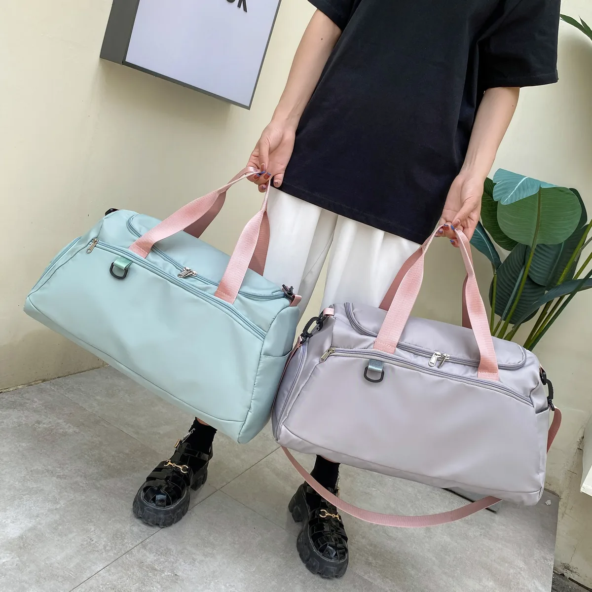 sac de sport pour hommes, sac de sport pour femmes, sac sec et humide, sac à main, sangle d'épaule de natation, sac d'entraînement physique du week-end, logo personnalisé imprimé nom
