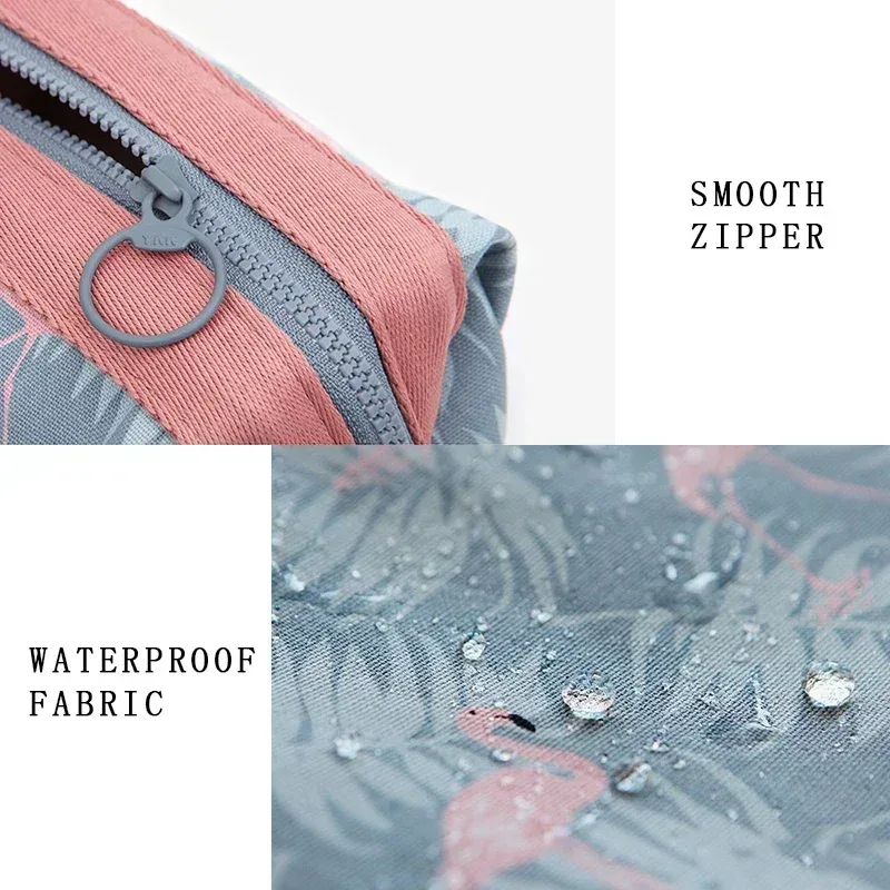 nouvelle mode sac cosmétique femmes étanche flamant sacs de maquillage organisateur de voyage kits de toilette sacs de maquillage portables esthéticienne