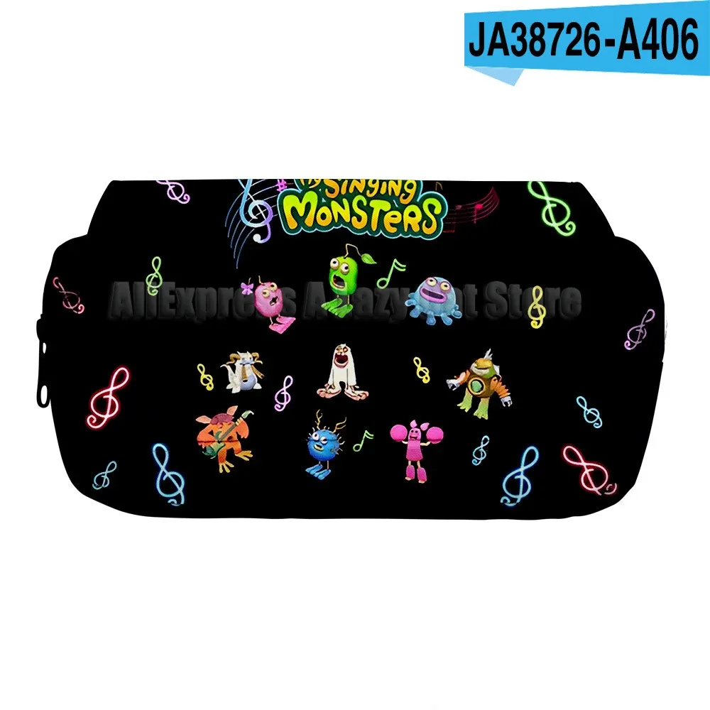 my singing monsters stuffed horror game trousse à crayons pour étudiants, grands sacs à stylos, boîte de rangement, garçon, fille, enfant, école, fournitures de papeterie