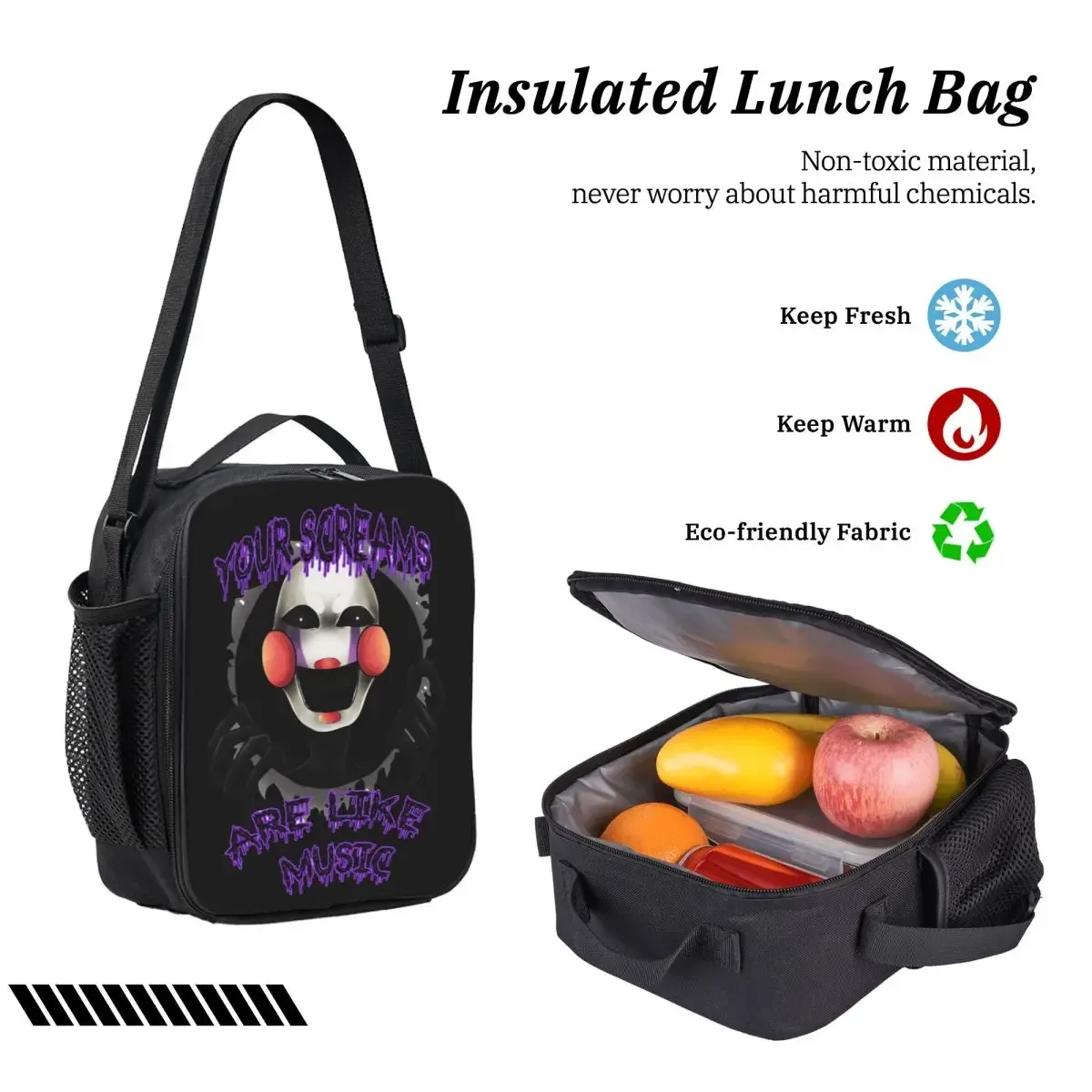 sac dos polyester noir motif clown stylistique bourse déjeuner trousse stylos accessoires voyage étudiant retour école portable