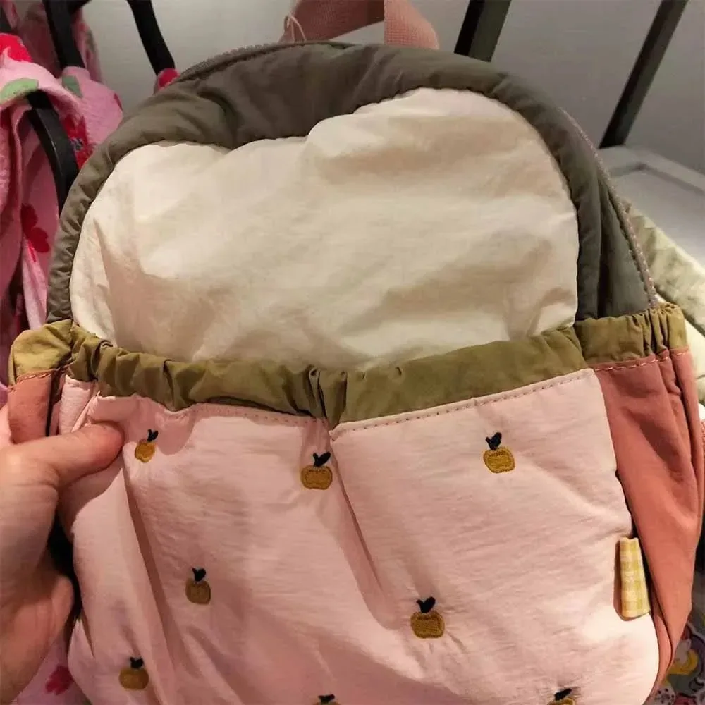 sac à dos de maternelle personnalisé avec broderie de pomme pour enfants, mini sac de voyage léger et mignon à la mode pour bébé personnalisé