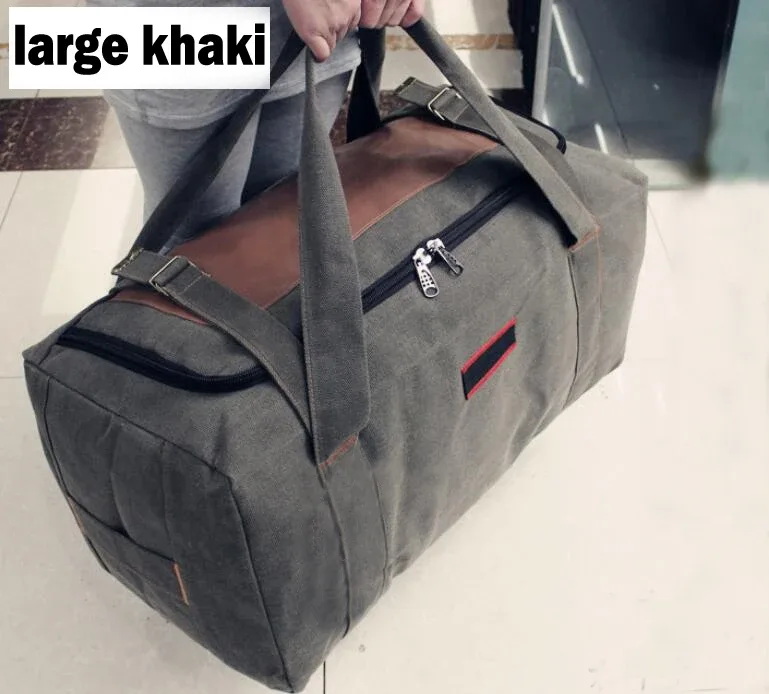 sac voyage toile vert accents noirs rouges polyvalent grande taille poignée sangle transport étanche