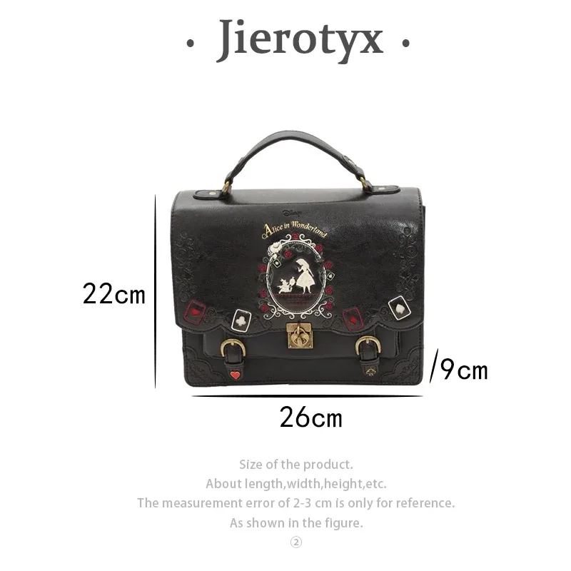 jierotyx femmes sac à dos fille alice sac au pays des merveilles école sac à dos sac femmes sacs à main sac noir gothique punk style offre spéciale