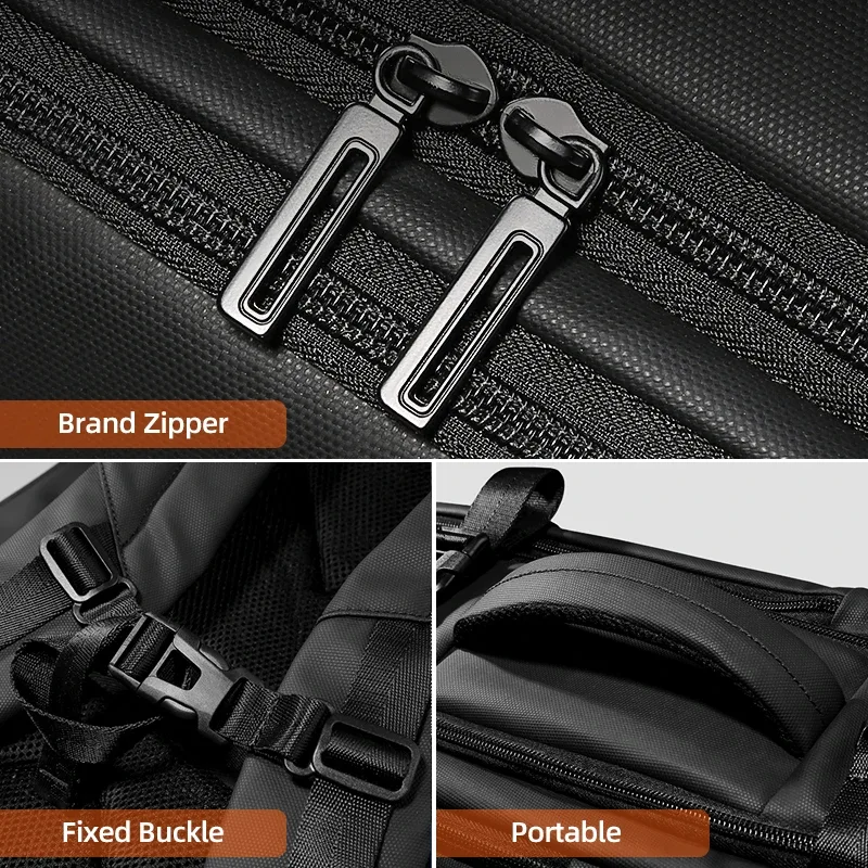 fenruien sac à dos hommes 17.3 pouces sacs à dos pour ordinateur portable extensible usb charge grande capacité voyage sac à dos avec sac étanche