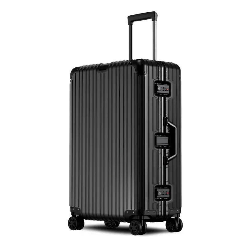 valise aluminium silencieuses toupies poignée confortable 360 degres roues cadre renforce traction alliage élégante voyage grande taille