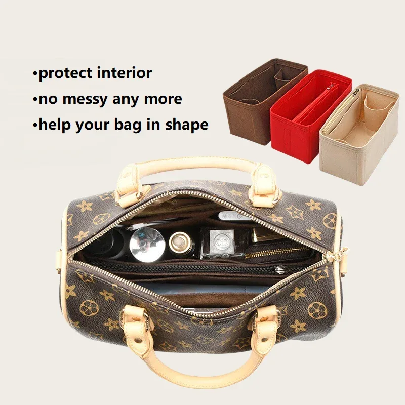 organisateur de sac pour lv speedy 20 25 30 35 boston, insertion de sac de maquillage