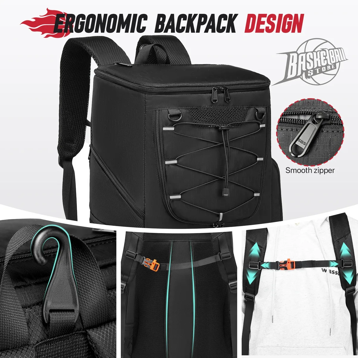 sac à dos de football pour hommes, sac à dos de basket-ball, sacs de rangement de football en plein air, sac à dos de sport d'entraînement avec compartiment à chaussures