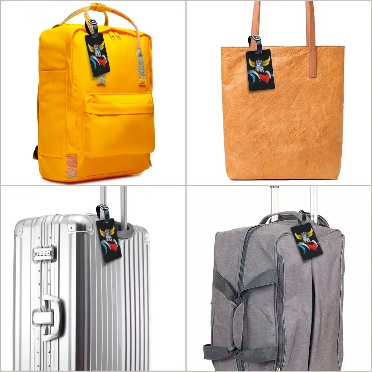 étiquettes à bagages personnalisées goldorak grendizer pour valises, mignonnes, anime ufo robot goldrake, couverture de confidentialité, carte d'identité