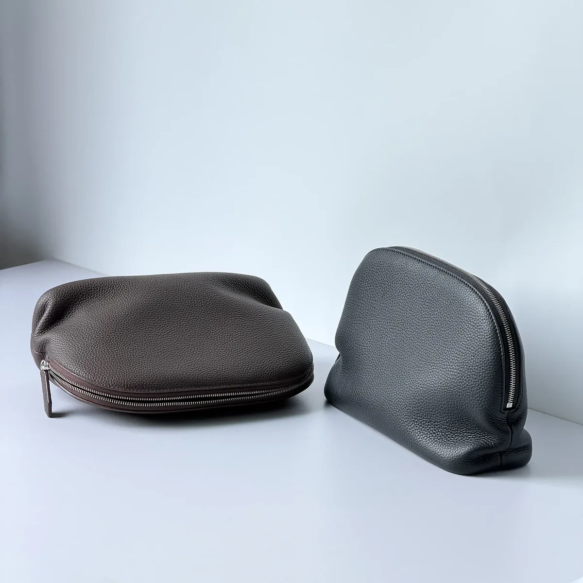 sac à cosmétiques en cuir de vache de première qualité pour femmes, nouveau sac de maquillage simple de grande capacité, sac de rangement de luxe pour voyage et toilette