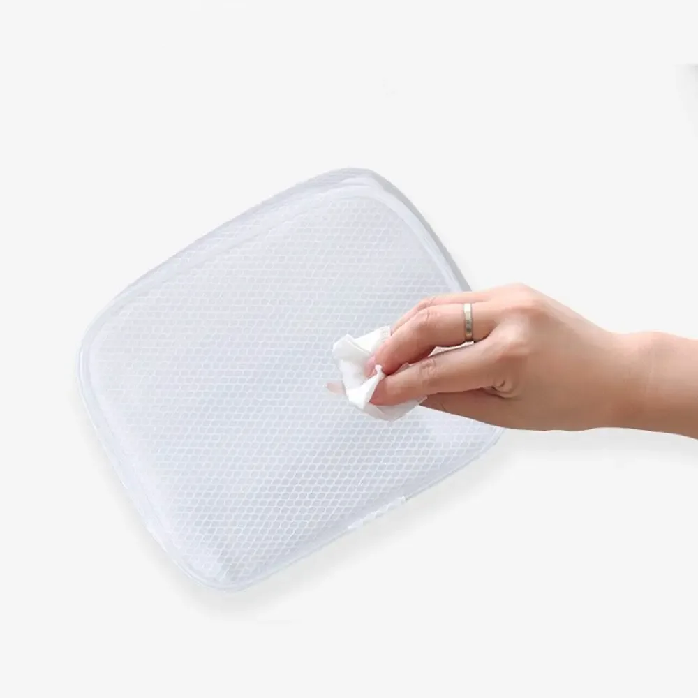 pochette de lavage en tissu maillé eva blanche, organiseur de voyage, trousses de maquillage, sacs cosmétiques en maille, sac de rangement combiné pour articles de toilette