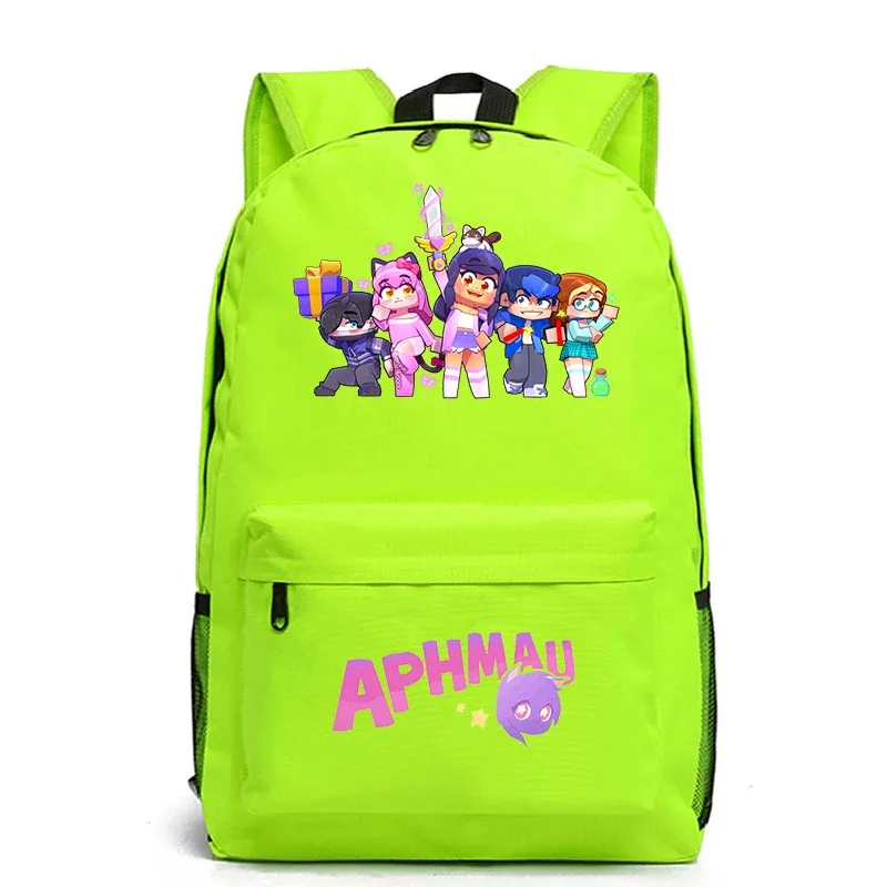 aphmau imprimer sacs à dos mode étudiants sacs d'école adolescent pochette d'ordinateur filles garçons dessin animé bookbag grande capacité voyage sac à dos