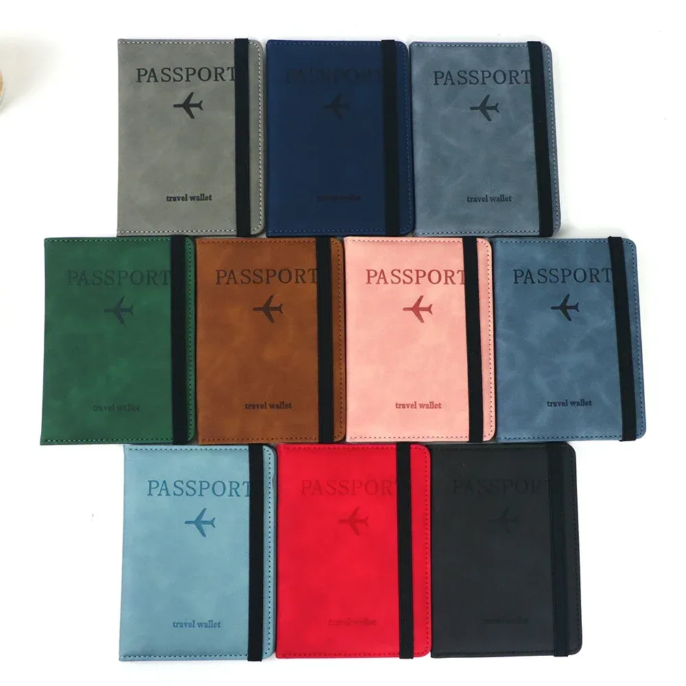 porte-passeport rfid en cuir pu, porte-cartes, étui de voyage, accessoires essentiels pour les voyages en famille, pour femmes et hommes.