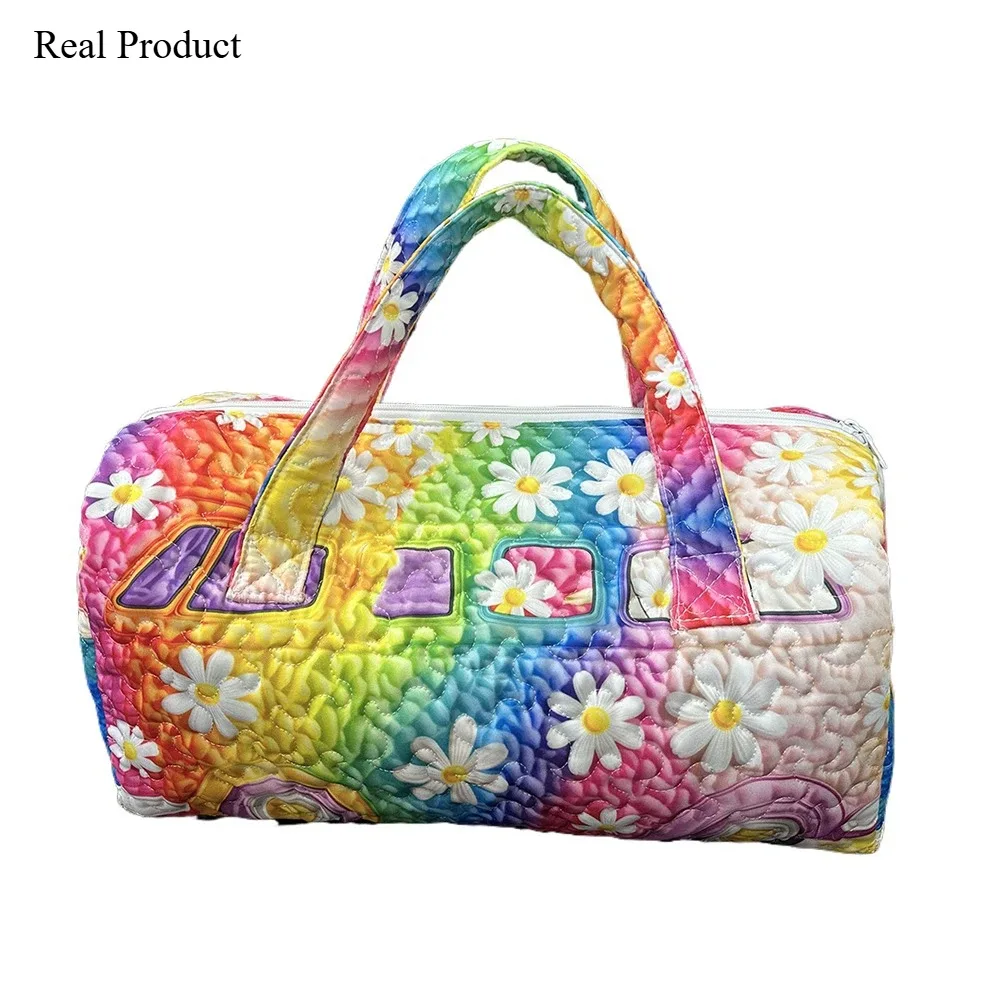 sac fourre-tout matelassé 3d de style occidental, imprimé cheval en course, cactus, bohème, sac de voyage, sac à bandoulière fait à la main, grande capacité, sac de transport