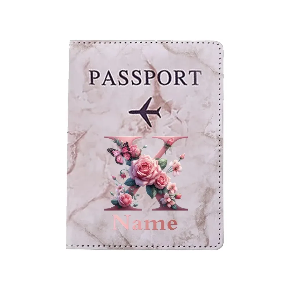 porte-passeport personnalisé avec lettres florales, nom personnalisé, pratique pour les voyages, les affaires, les mariages, cadeau