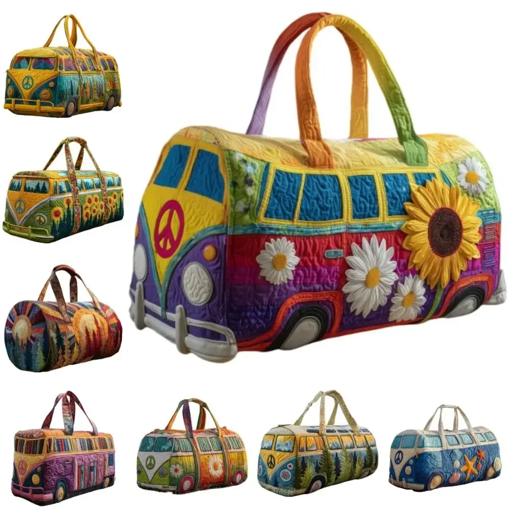 Sac de voyage matelassé à bandoulière réglable, grande capacité, sac fourre-tout, sac de voyage matelassé 3D, sac à main pour courtes distances