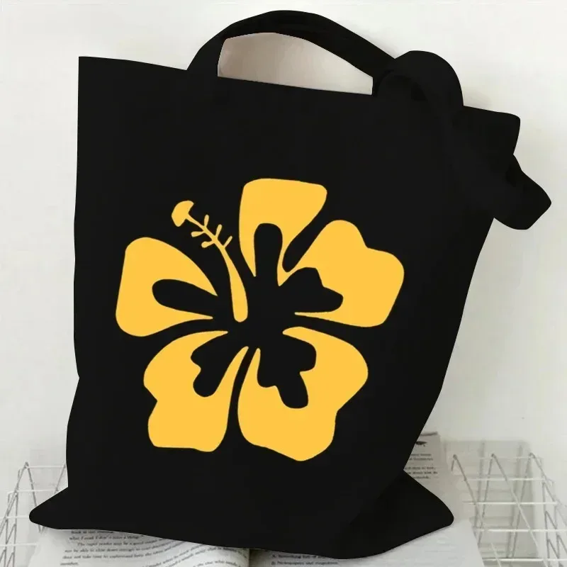 sac fourre-tout en toile à motif floral, sac de shopping réutilisable avec citation inspirante imprimée, sac à main écologique pour étudiantes, sac à bandoulière pour femmes