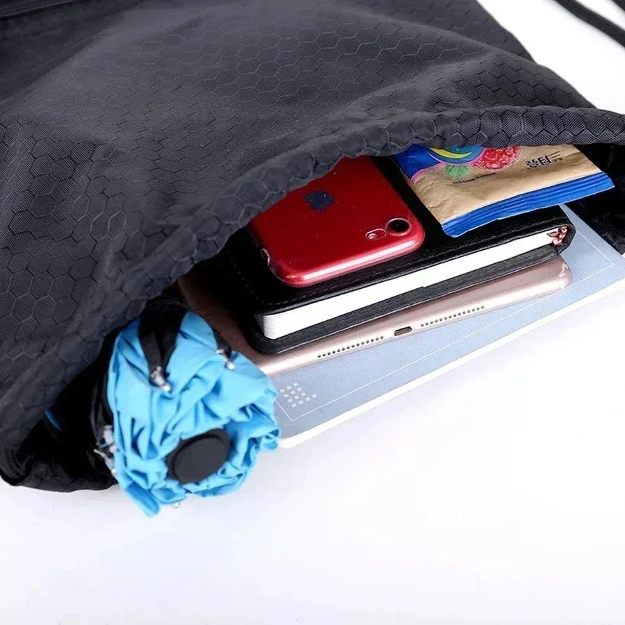 sac à dos simple avec poche à cordon de serrage pour sport de plein air, sac à dos de fitness pour hommes et femmes, sacs de basket-ball légers, sac à fermeture éclair oxford