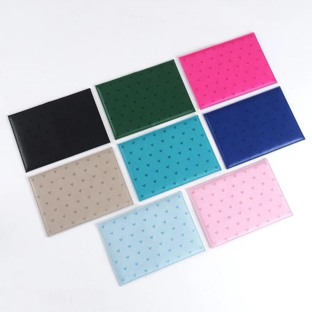 porte-passeport en cuir pu avec imprimé cœur mignon, portefeuille de voyage, housse de passeport pour femmes, accessoires de voyage, étui de protection pour documents