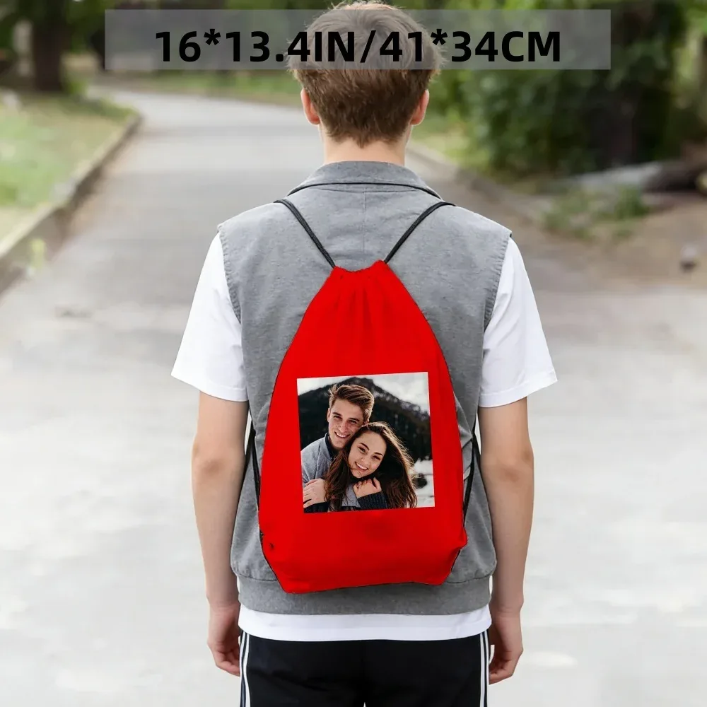 sac à dos personnalisé avec cordon de serrage, avec photo personnalisée, pour voyage, sac d'entraînement sportif, cadeaux commémoratifs, conçu pour les amateurs de fitness, 1 pièce