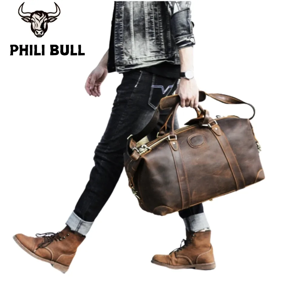 phili bull-sac de dehors en cuir group pour homme, sacoche de -du-- end, bagage d'extérieur, fitness, à bandoulière