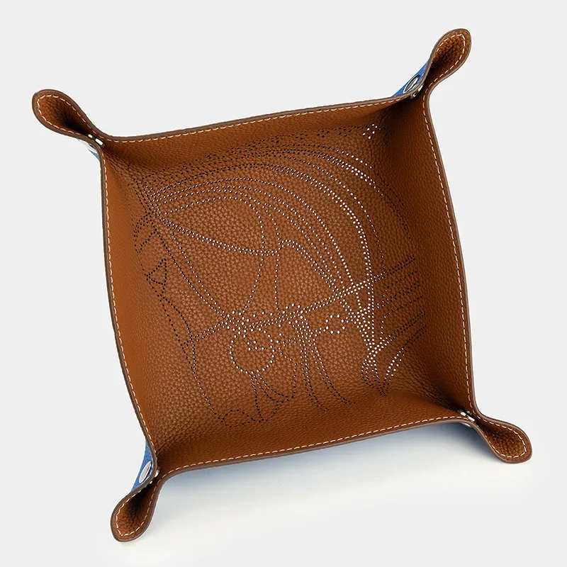 plateau à bijoux en cuir de luxe en forme de tête de cheval, plateau de rangement en cuir pu pour clés, colliers, organisateur de bureau à domicile
