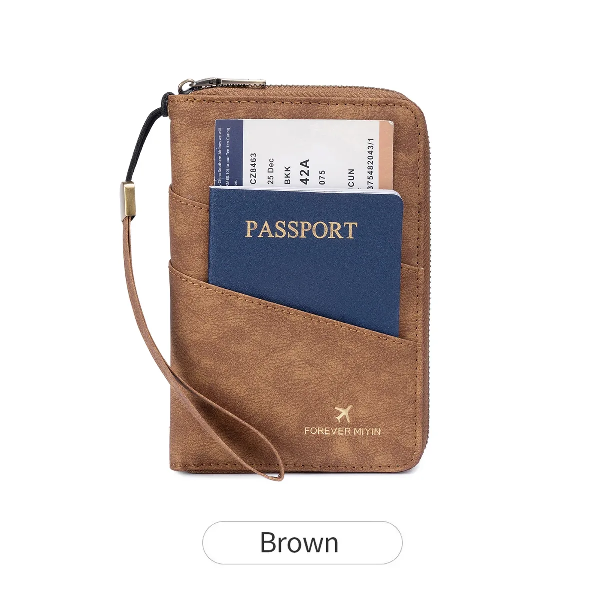 porte-passeport multifonctionnel antivol rfid pour femme, sac de rangement portable à fermeture éclair, porte-passeport avec poche cachée pour airtag