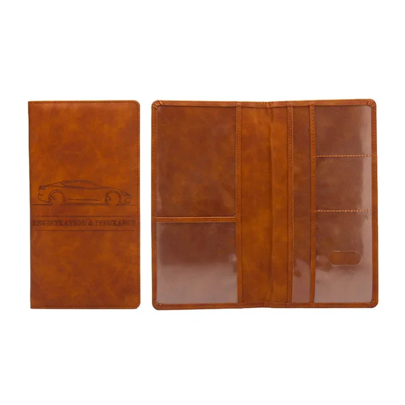 porte-assurance d'enregistrement de voiture, couverture de permis de conduire, documents automobiles en cuir, sac de rangement de permis de conduire, porte-carte de crédit