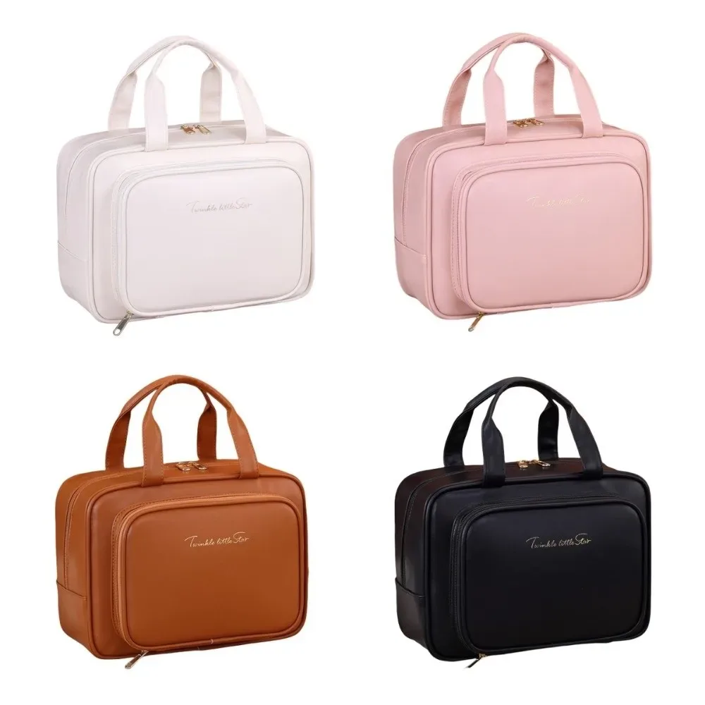 sac de rangement simple pour maquillage, poignée, grande capacité, conteneur cosmétique, multifonctionnel, portable, trousse de toilette de voyage, rangement pour câbles de données