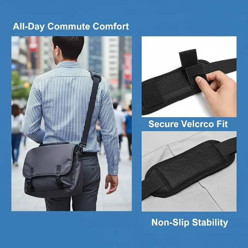 ceinture bandoulière antidérapante maille respirante tissu nylon couleur noire confort voyage sangles sac épaules