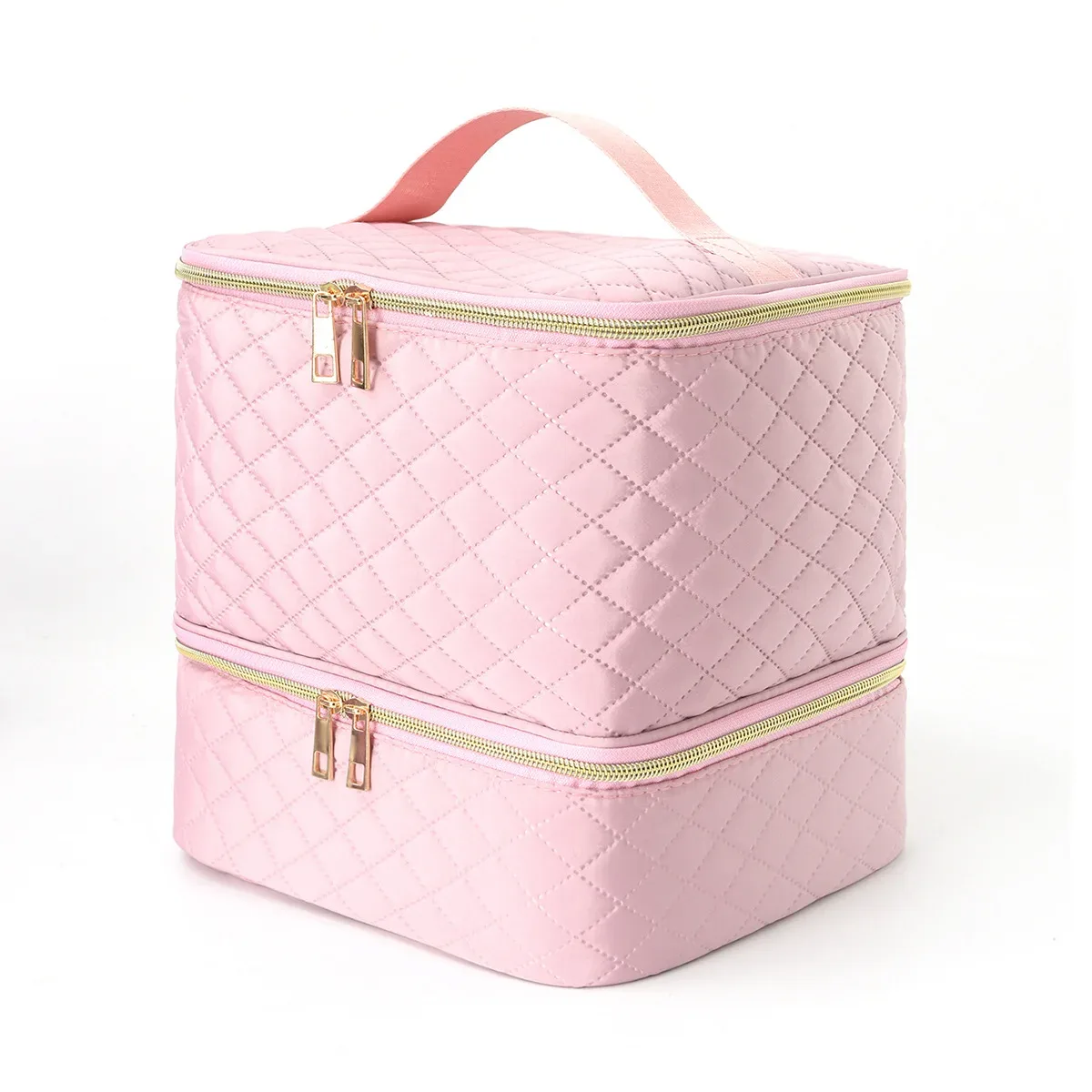organisateur de vernis à ongles avec lumière uv intégrée, étui de transport double couche pour vernis à ongles, capacité de 30 flacons, sac de rangement, kit de manucure