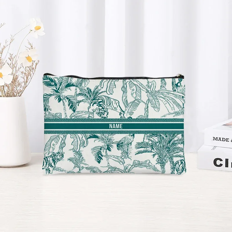 pochette de toilette en toile personnalisée avec motif paysage chinoiserie, cadeau décoratif élégant pour femmes, rangement quotidien des articles de beauté pour les vacances et les activités de plein air.