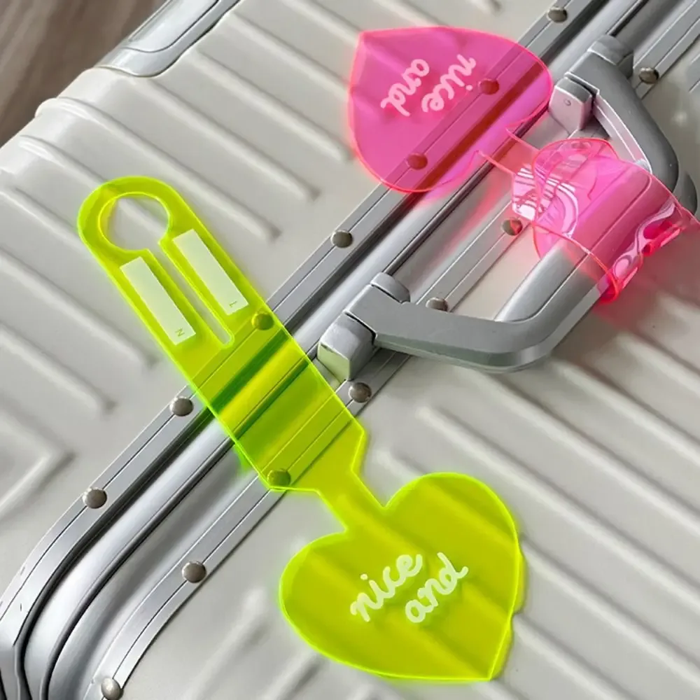 étiquette de bagage fluorescente, étiquette de valise portable anti-perte en pvc, étiquette de bagage colorée de voyage