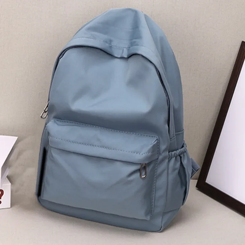 sac à dos léger de couleur unie pour lycéens, sac décontracté multifonctionnel, pour l'école, les voyages, l'usage quotidien, design simple