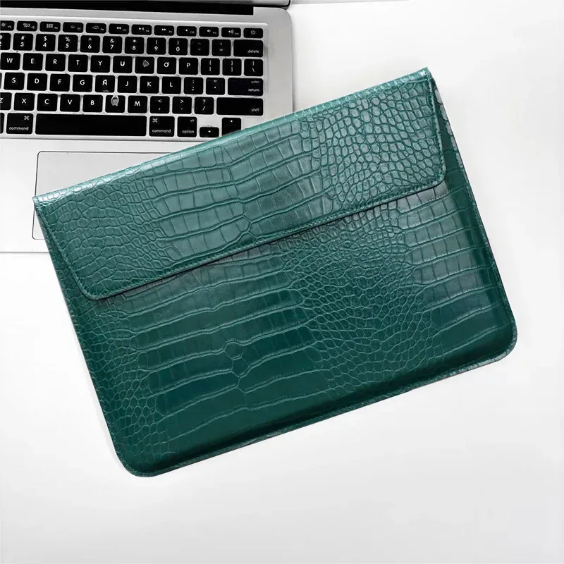 sacs pour ordinateur portable en cuir de crocodile pu avec nom personnalisé pour macbook pro 13, étui air retina 15, housse d'ordinateur pour coque huawei, livraison directe