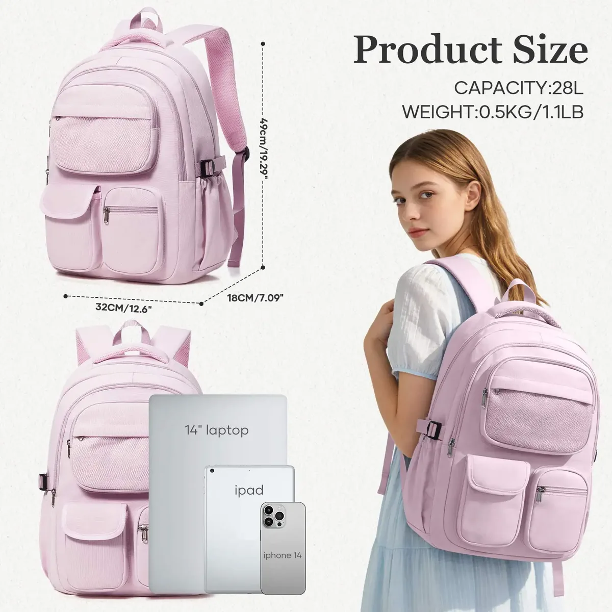 sac à dos scolaire pour adolescentes, sac à dos pour ordinateur portable de grande capacité, sacs d'école pour filles et garçons, sac à dos ergonomique à la mode, sac à dos décontracté
