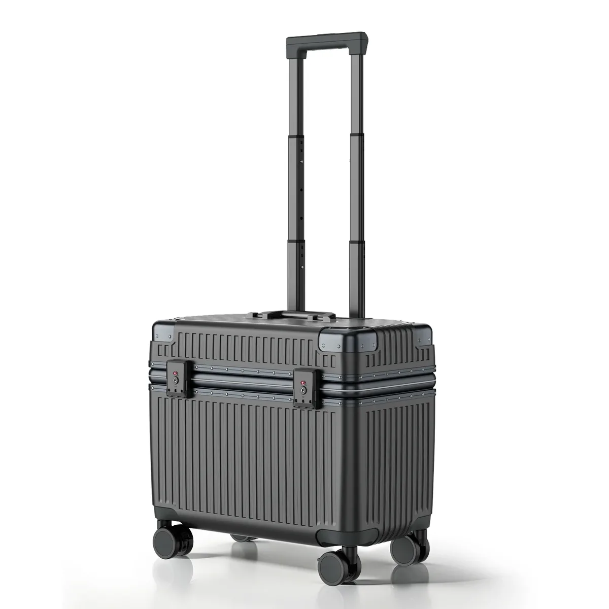 nouvelle valise à ouverture supérieure 18 pouces, bagage à roulettes de cabine avec cadre en alliage d'aluminium, serrure tsa, coque rigide en pc