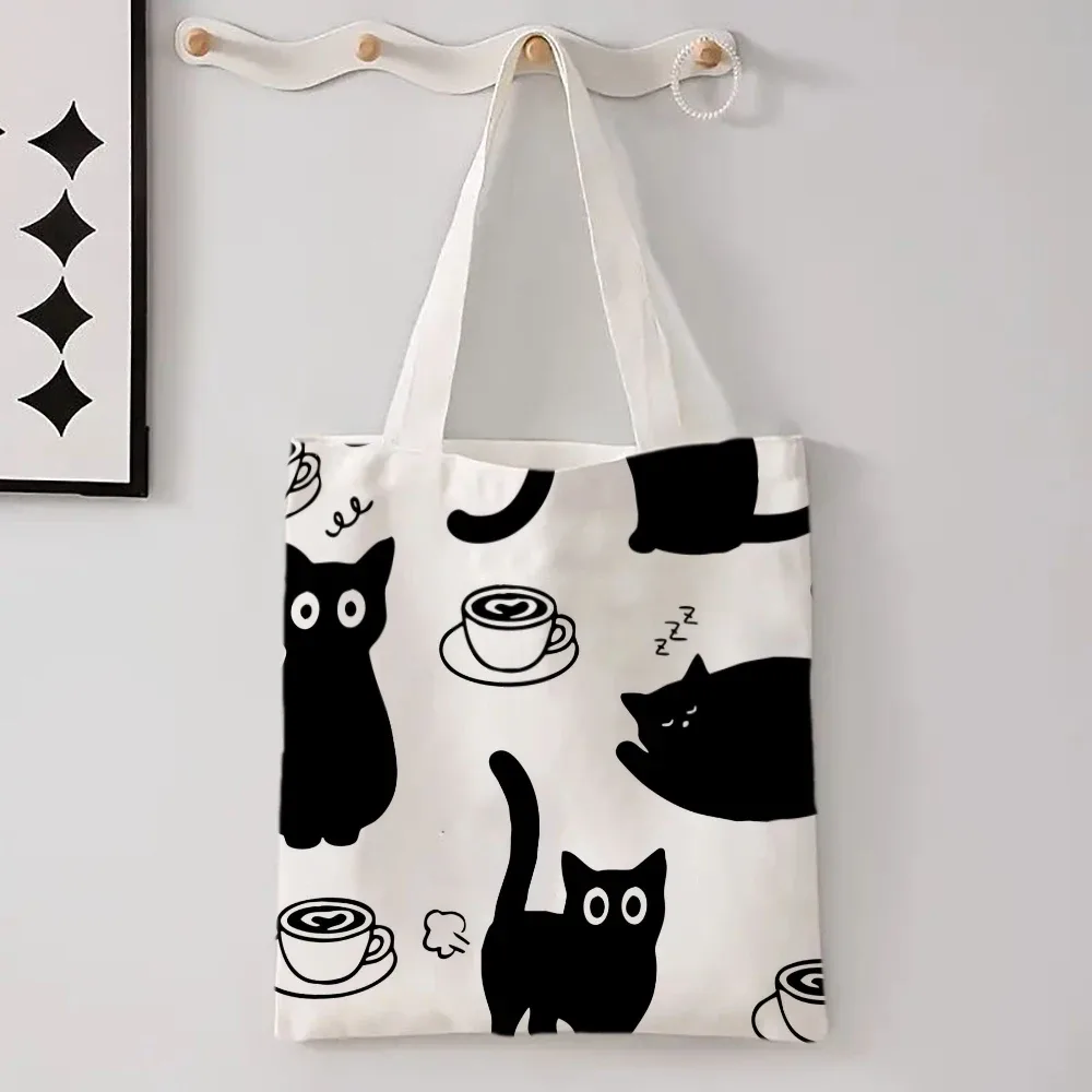 sac à bandoulière élégant pour femmes, motif papillon et panda, style kawaii, animaux de dessin animé, chat, grand sac fourre-tout.