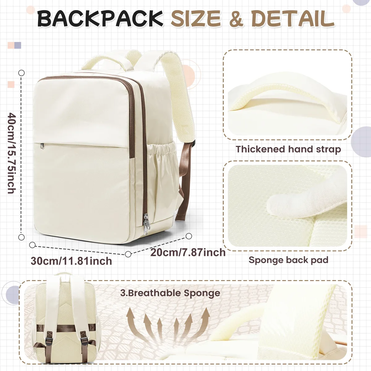 sac à dos de voyage pour avion de cabine 40x30x20, sac à dos de cabine pour bagages à main wizzair 40x30x20, sacs à main pour ordinateur portable 15.6 pouces pour hommes et femmes