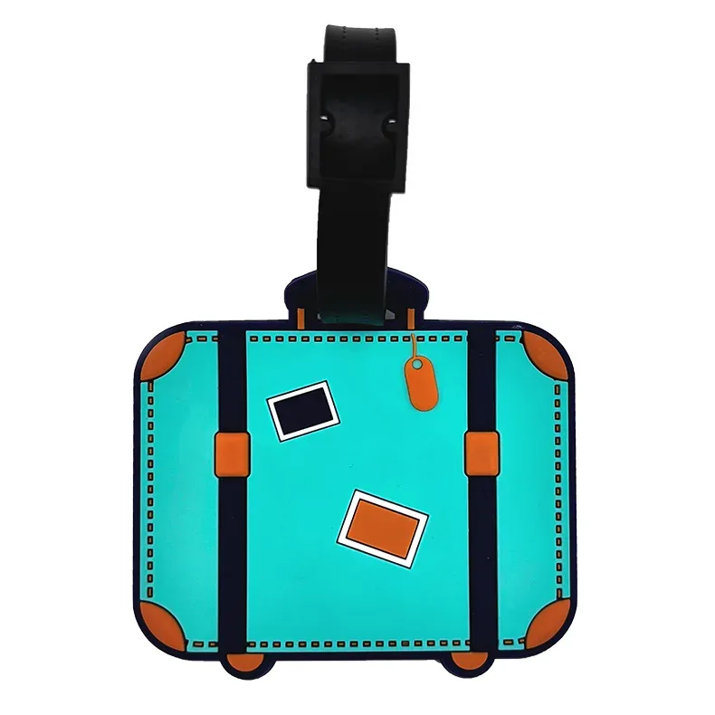 nouvelles étiquettes de bagages créatives en pvc, étiquette de valise, étiquettes de bagages mignonnes de dessin animé vérifiées dans les étiquettes anti-perte, accessoires de voyage de vacances