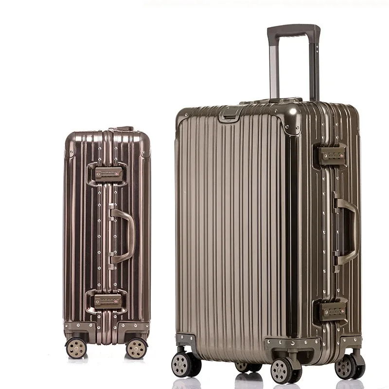 valise de voyage en alliage aluminium-magnésium 20/24/26/29 pouces, valise à roulettes, bagage à main, valise cabine