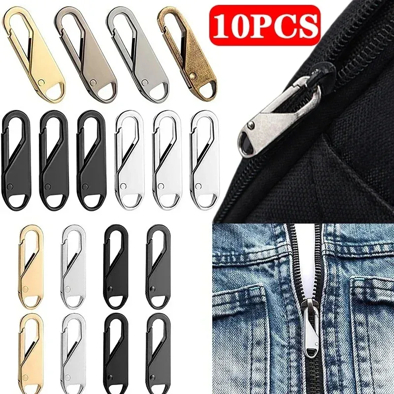 1-10 pièces tirettes de fermeture éclair, réparation instantanée de fermeture éclair, remplacement de boucle de sac, tête de fermeture éclair pour sac de voyage et valise, artisanat de couture diy