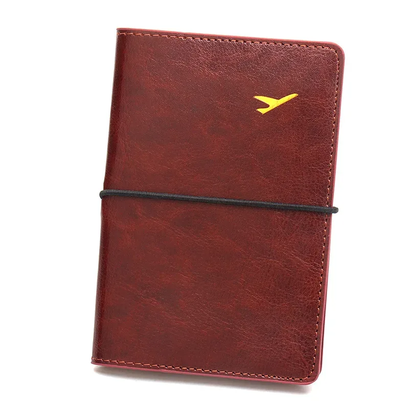 housse de passeport en cuir pu ultra fine avec bande élastique, étui de passeport pour femmes et hommes, porte-billets, porte-cartes d'identité, porte-passeport en cuir